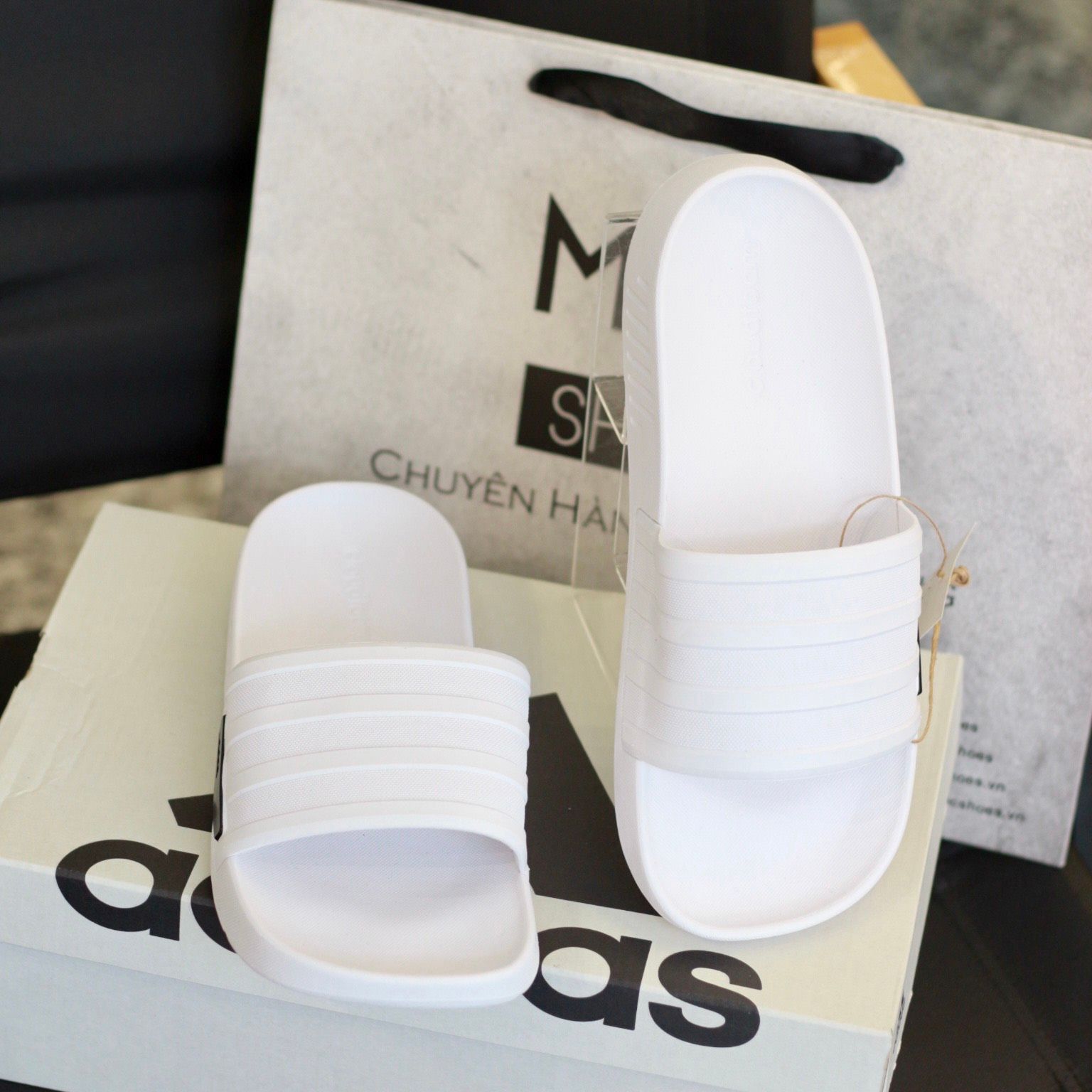 2338 - HÀNG CHÍNH HÃNG - DÉP ADIDAS - RACER TR SLIDES - TRẮNG - CODE: GZ1177