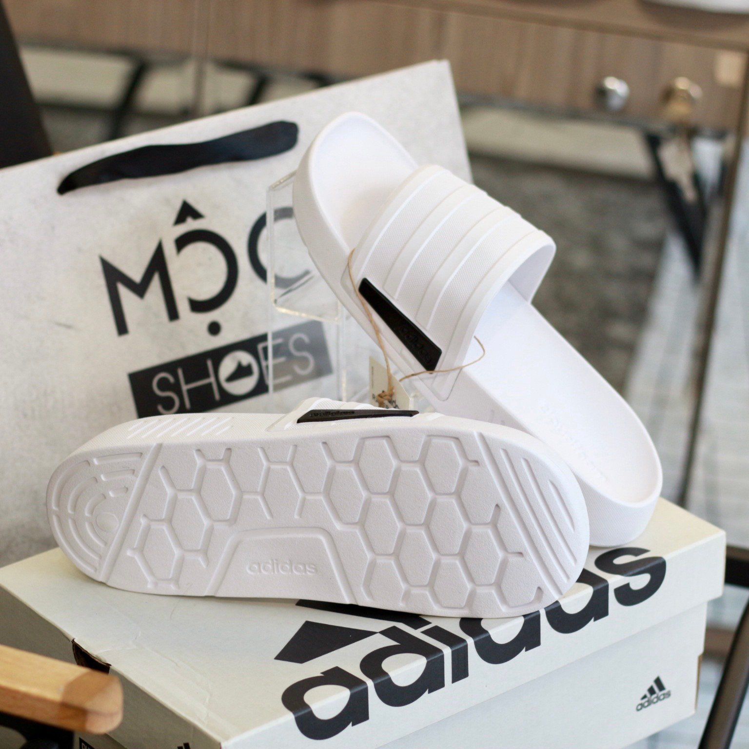 2338 - HÀNG CHÍNH HÃNG - DÉP ADIDAS - RACER TR SLIDES - TRẮNG - CODE: GZ1177