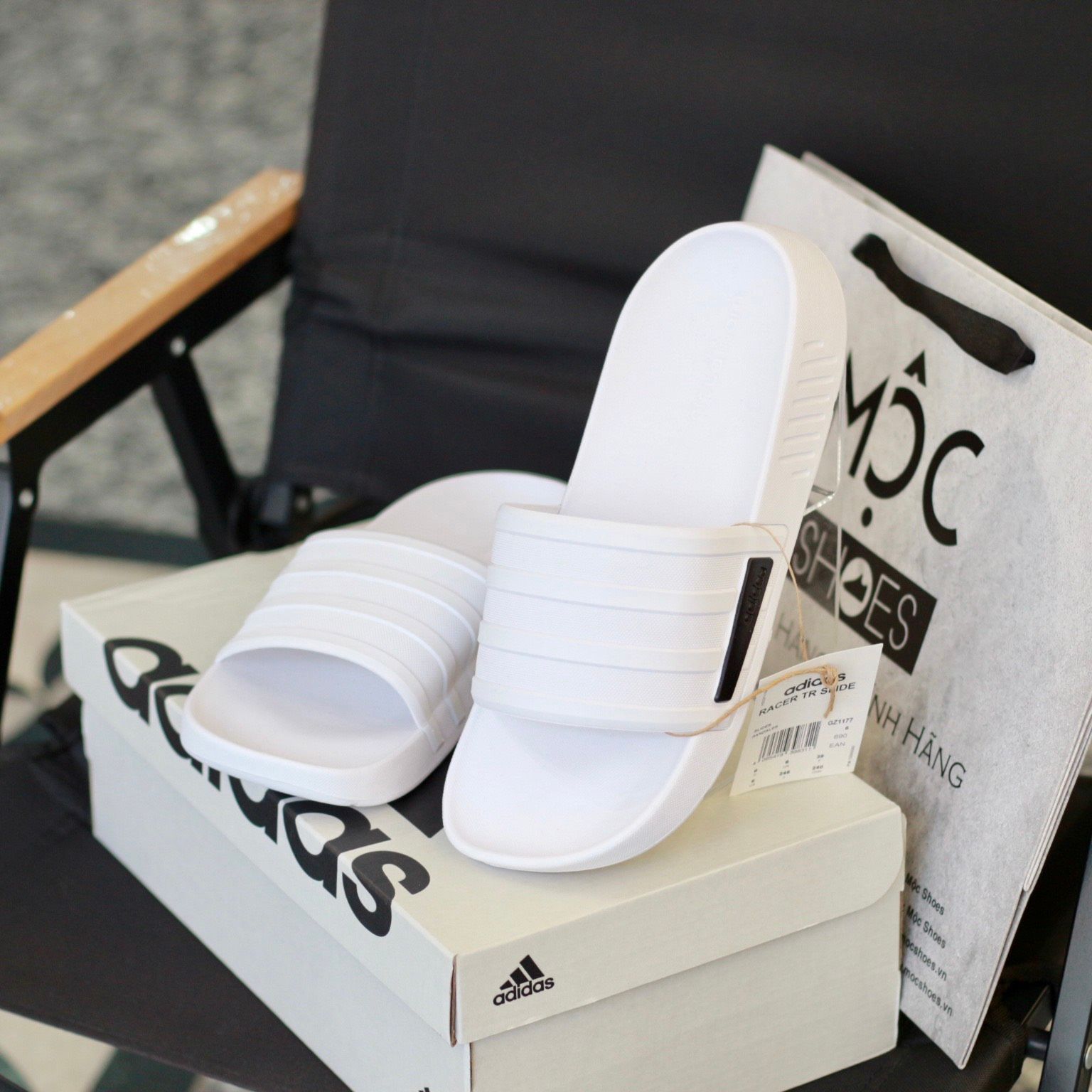 2338 - HÀNG CHÍNH HÃNG - DÉP ADIDAS - RACER TR SLIDES - TRẮNG - CODE: GZ1177