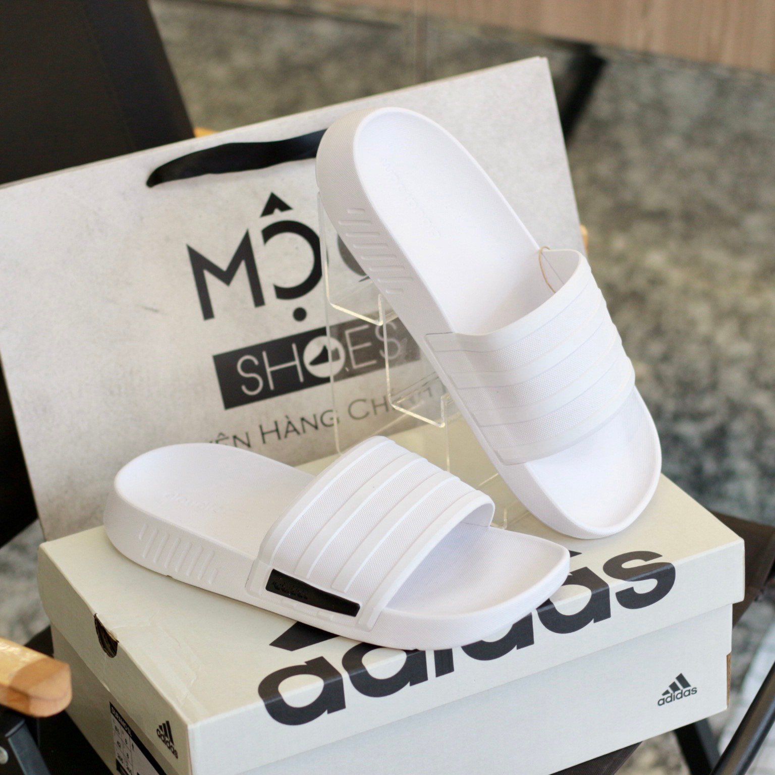 2338 - HÀNG CHÍNH HÃNG - DÉP ADIDAS - RACER TR SLIDES - TRẮNG - CODE: GZ1177