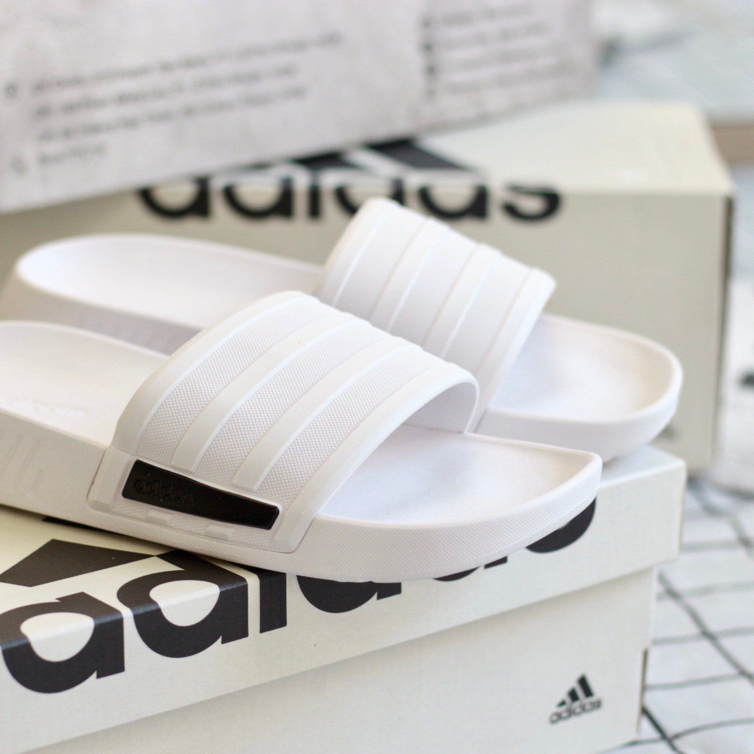 2338 - HÀNG CHÍNH HÃNG - DÉP ADIDAS - RACER TR SLIDES - TRẮNG - CODE: GZ1177