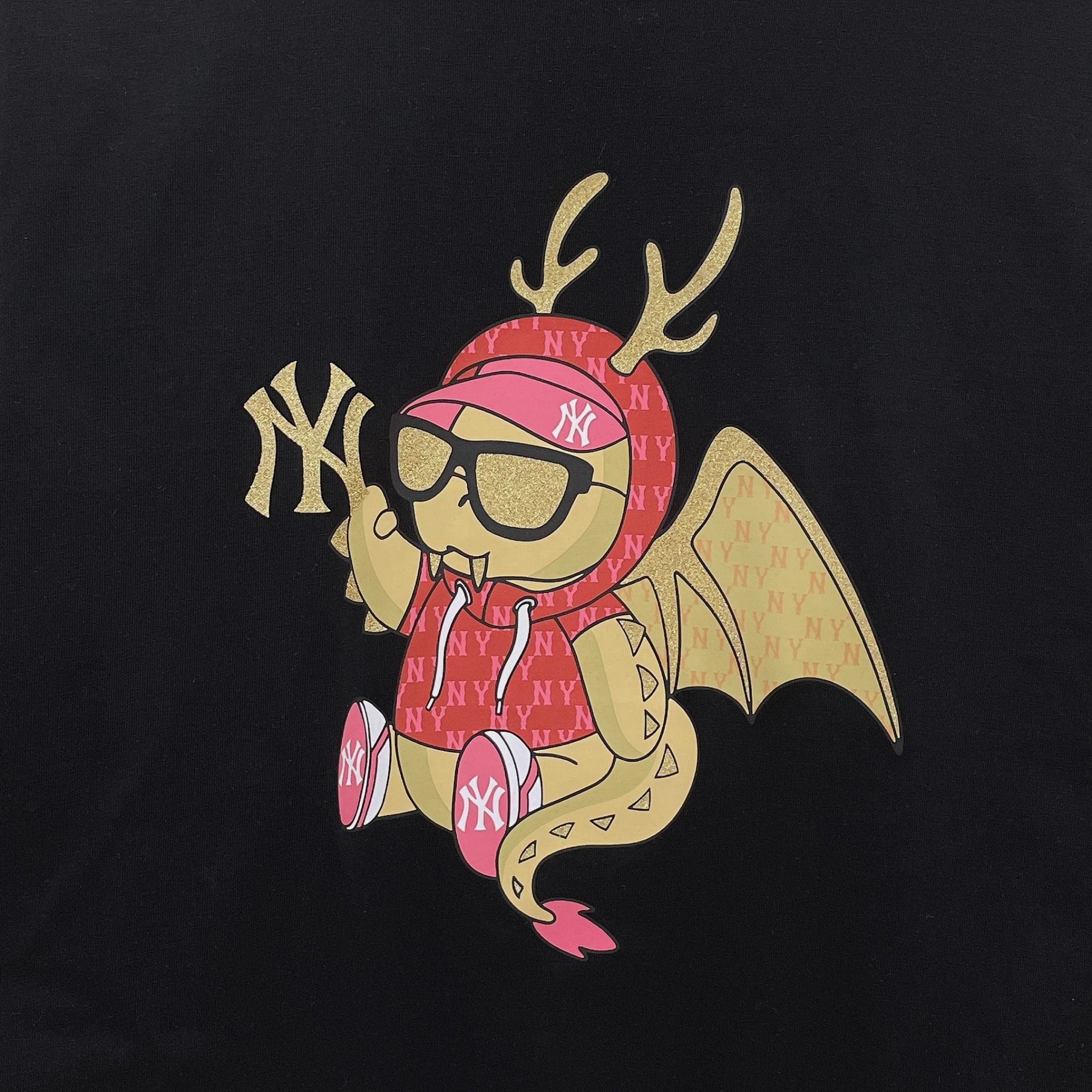 2331 - HÀNG CHÍNH HÃNG - ÁO THUN MLB - NEW YEAR DRAGON - ĐEN - CODE 3ATSQ0141 - 50BKS
