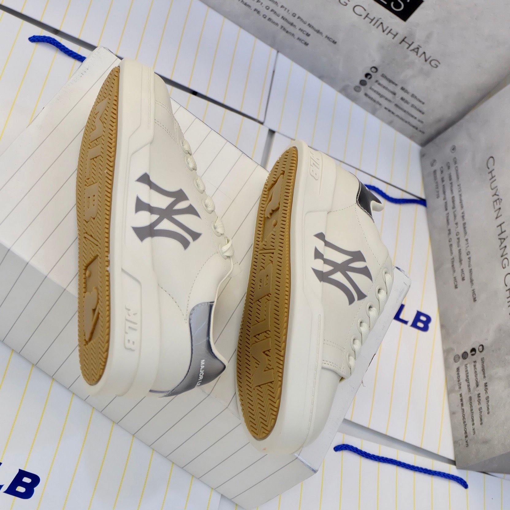2374 - HÀNG CHÍNH HÃNG - GIÀY MLB Giày MLB - Chunky Classic A - NY YANKEES TAN - CODE: 3ASXCCB3N-43CRS