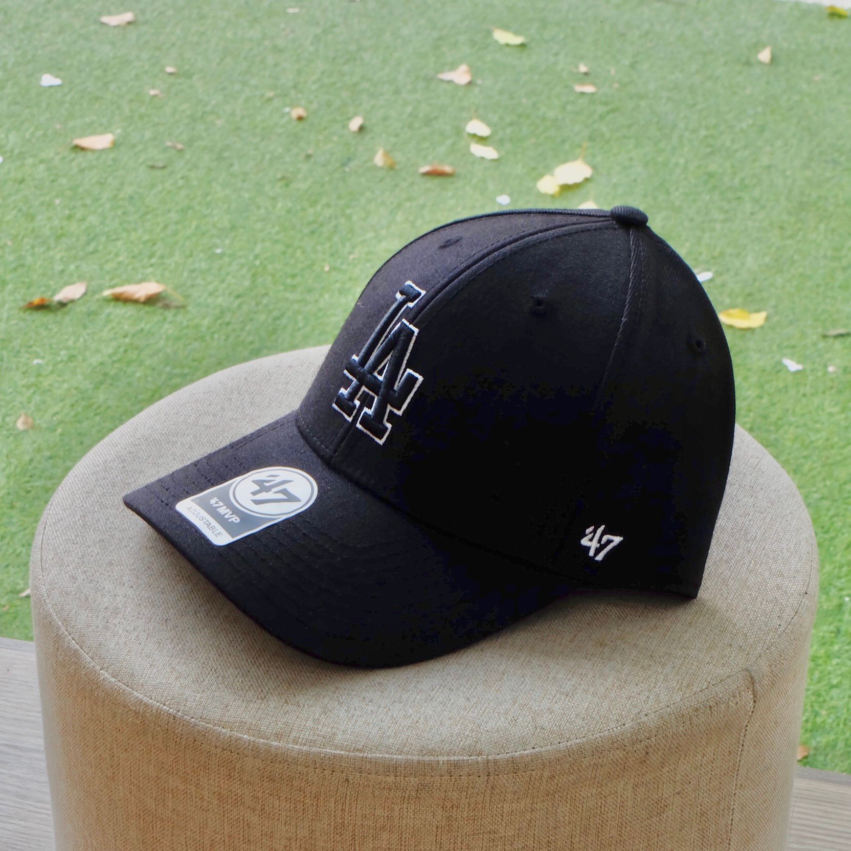 2303 - HÀNG CHÍNH HÃNG - MŨ - NÓN MLB 47 - LA ĐEN VIỀN TRẮNG - CODE 32CP85111 07L