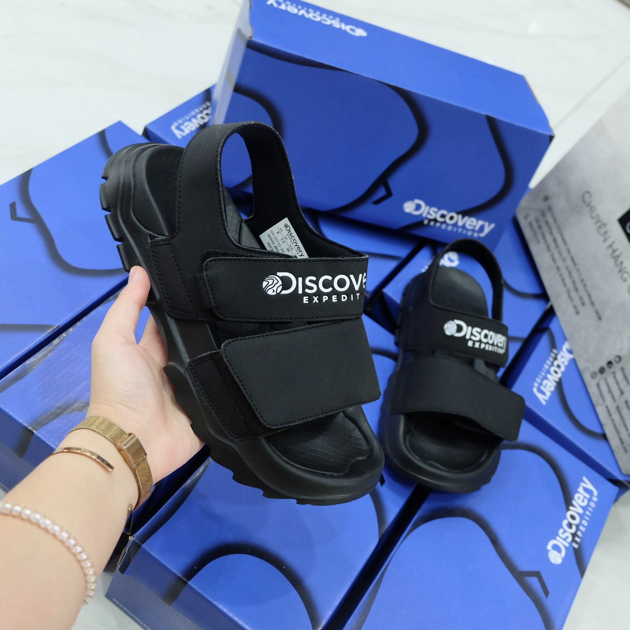 2379 - HÀNG CHÍNH HÃNG - GIÀY QUAI HẬU SANDAL DISCOVERY BUCKET SAND - * Black / ĐEN * - CODE: DX-SH731-2N-K0002