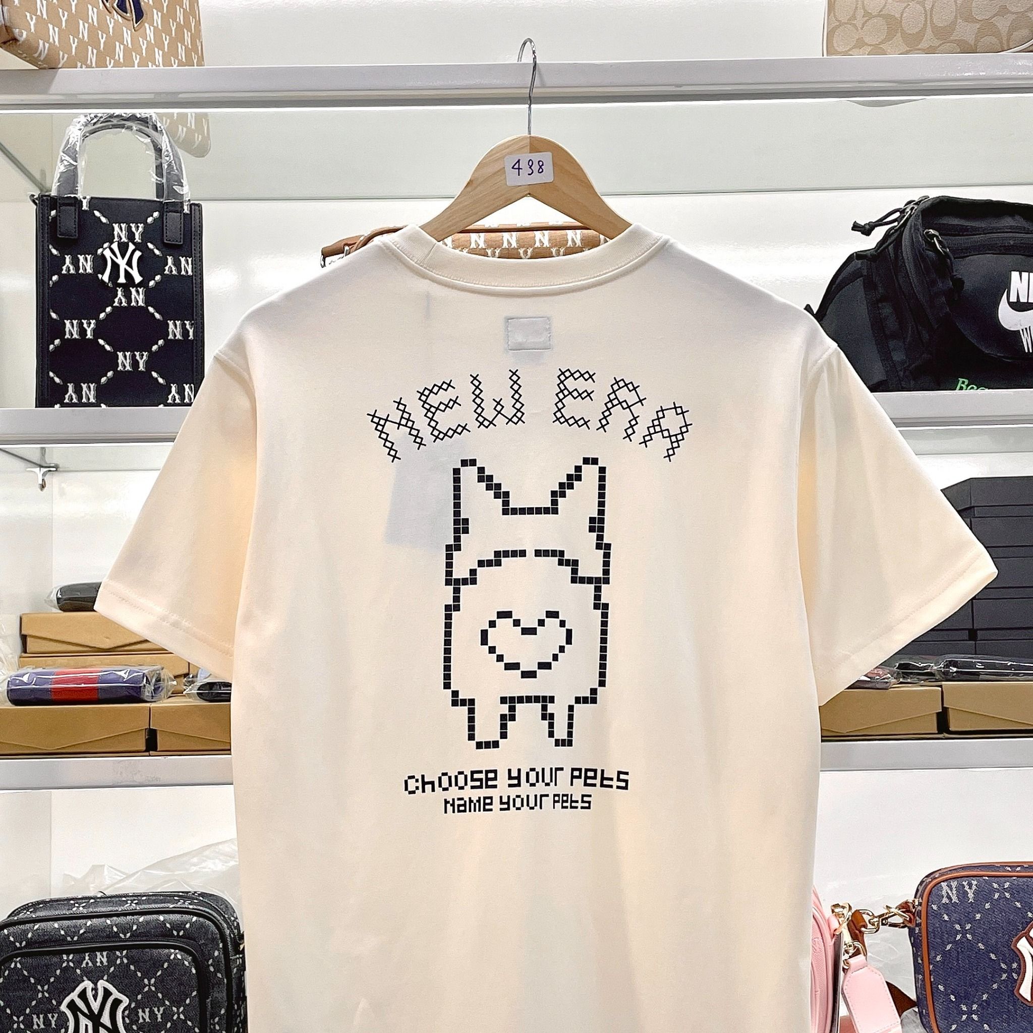 2385 - HÀNG CHÍNH HÃNG - ÁO THUN NEW ERA - KEM -