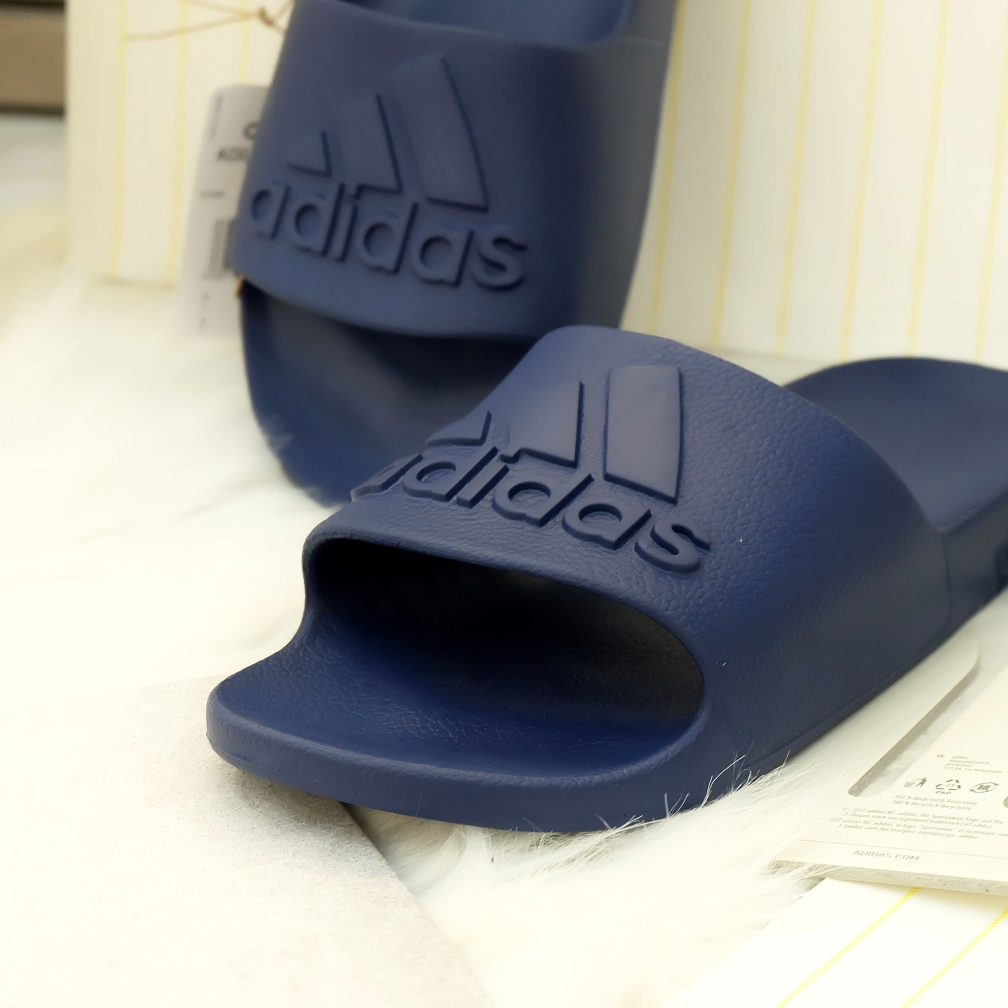 2391 - HÀNG CHÍNH HÃNG - DÉP ADILETTE AQUA SLIDE 2.0 - BIG LOGO - XANH NAVY - CODE: IF7374