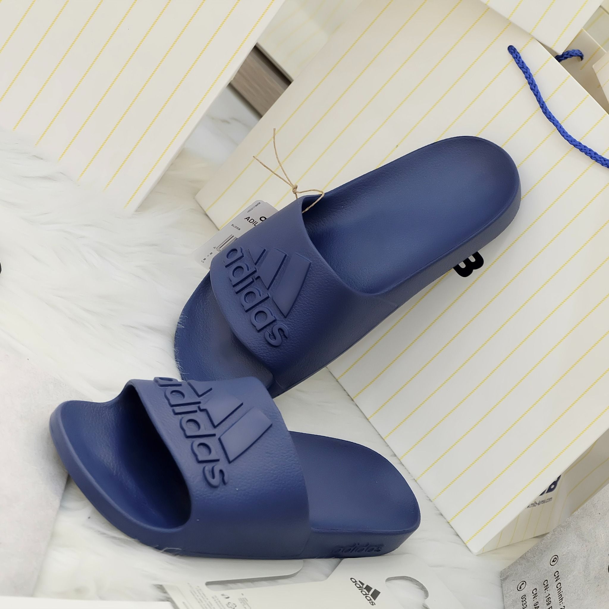 2391 - HÀNG CHÍNH HÃNG - DÉP ADILETTE AQUA SLIDE 2.0 - BIG LOGO - XANH NAVY - CODE: IF7374