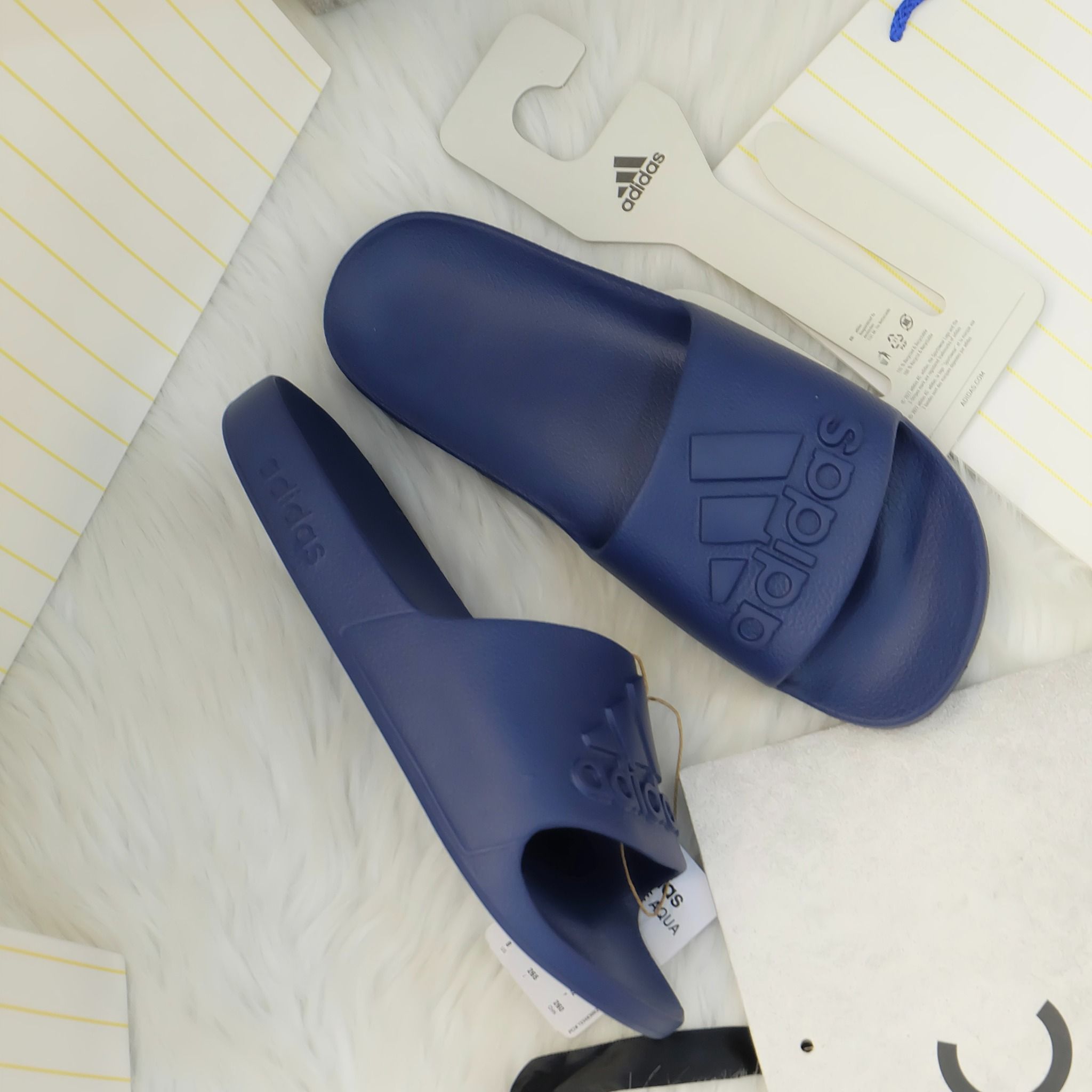 2391 - HÀNG CHÍNH HÃNG - DÉP ADILETTE AQUA SLIDE 2.0 - BIG LOGO - XANH NAVY - CODE: IF7374