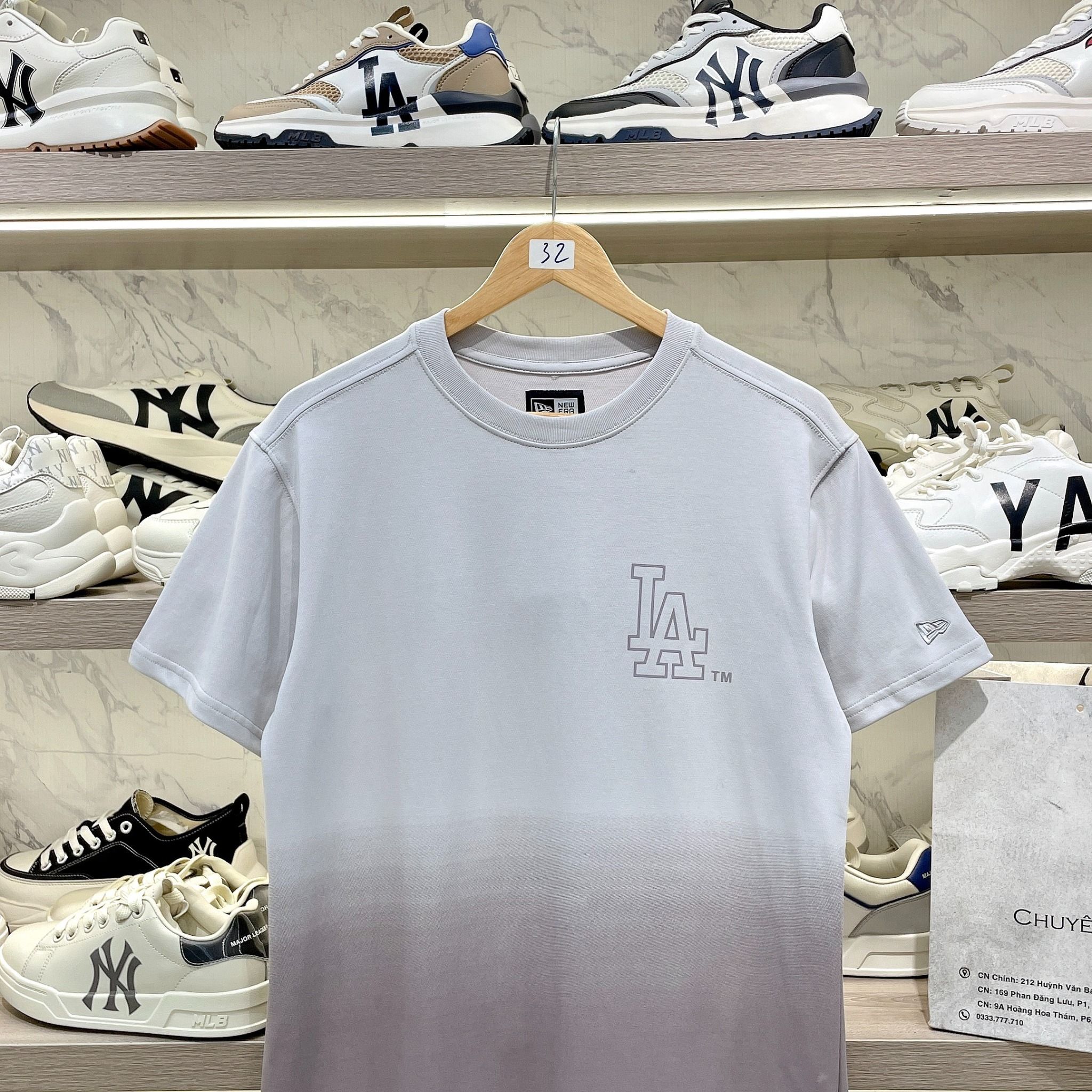 2404 - HÀNG CHÍNH HÃNG - Áo New Era - LA chạy ngang - *Rau câu dừa* - Code: 14341300