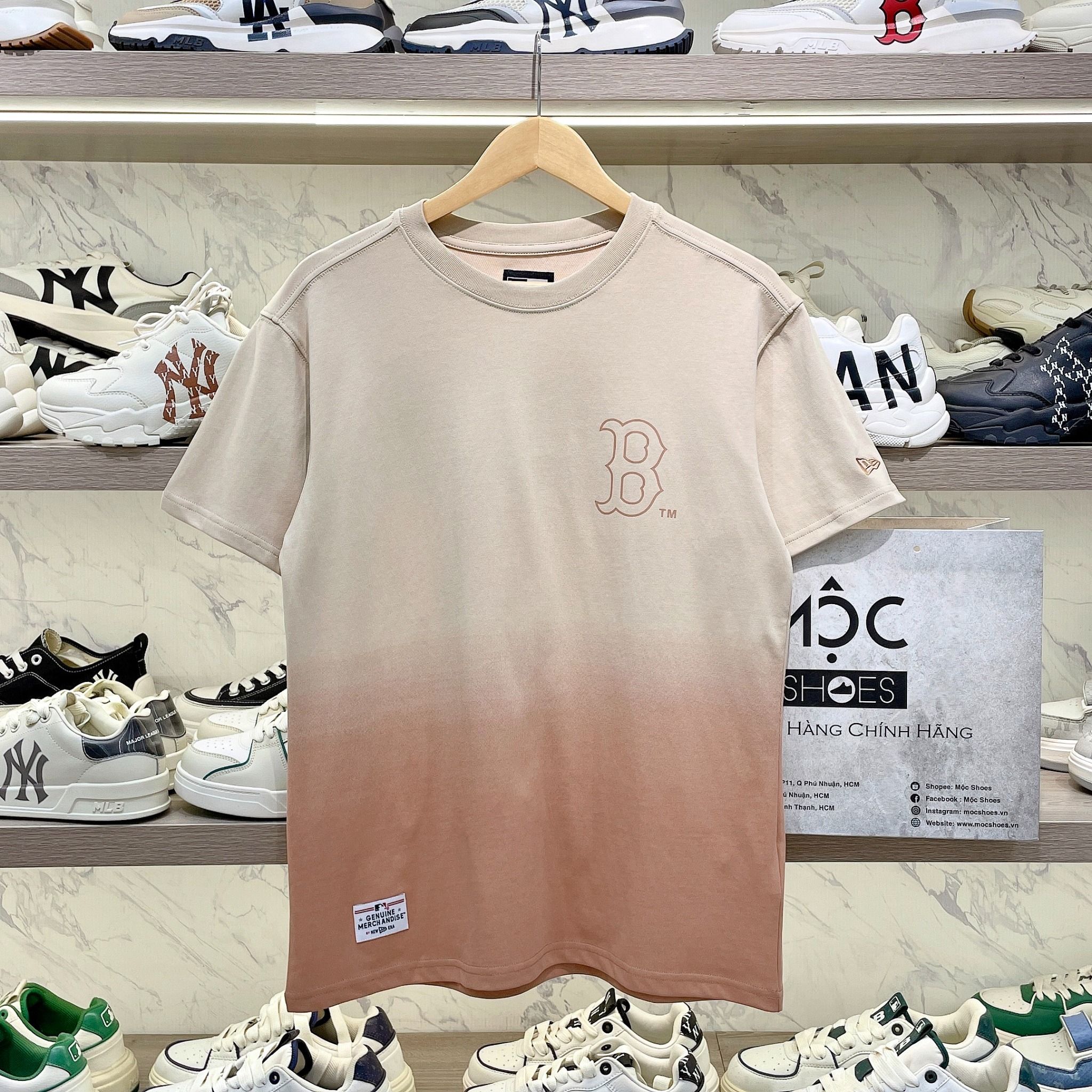 2405 - HÀNG CHÍNH HÃNG - Áo New Era - B chạy ngang - *Rau câu socola* - Code: 14341311