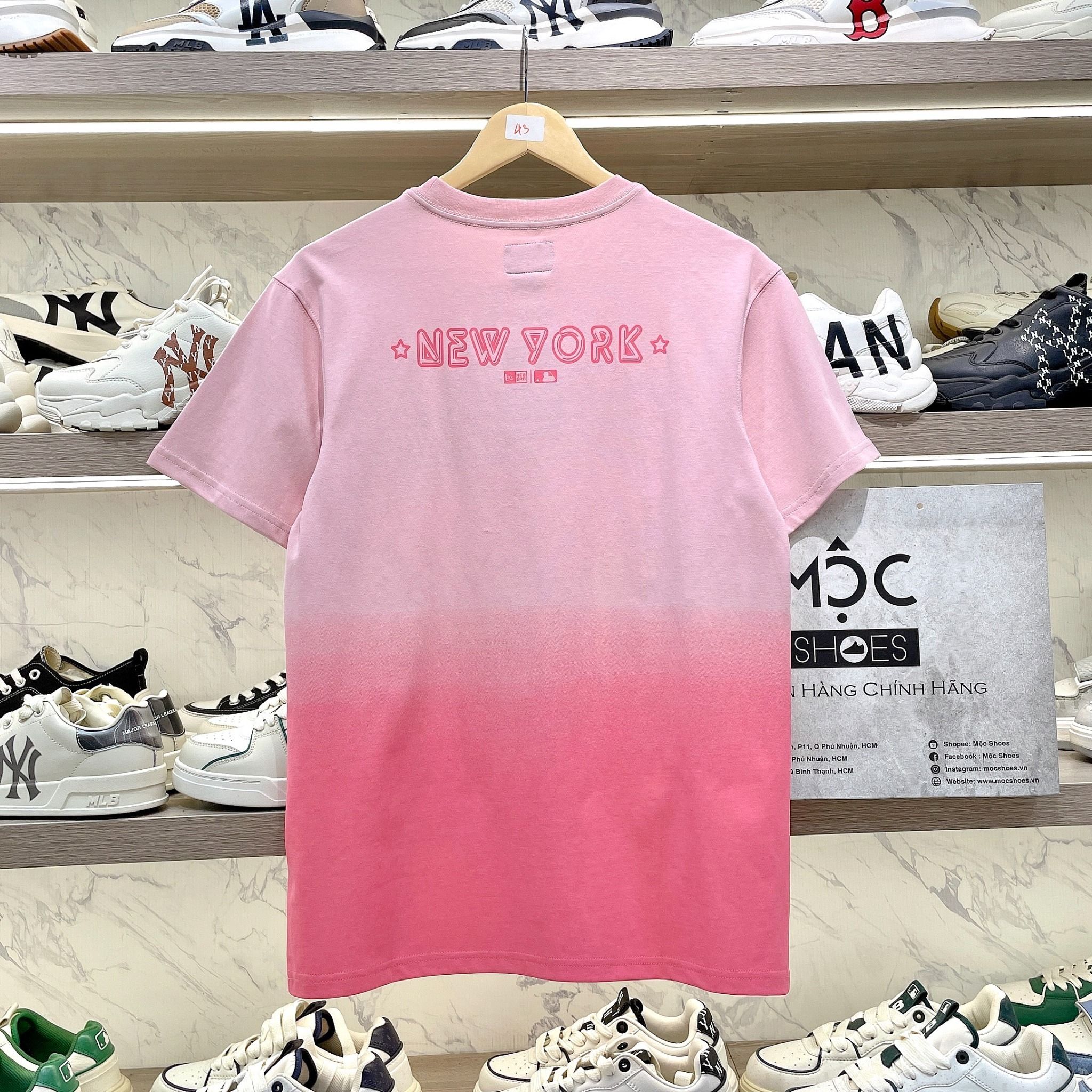 2403 - HÀNG CHÍNH HÃNG - Áo New Era - NY chạy ngang - *Rau câu dâu* CODE: 14341296