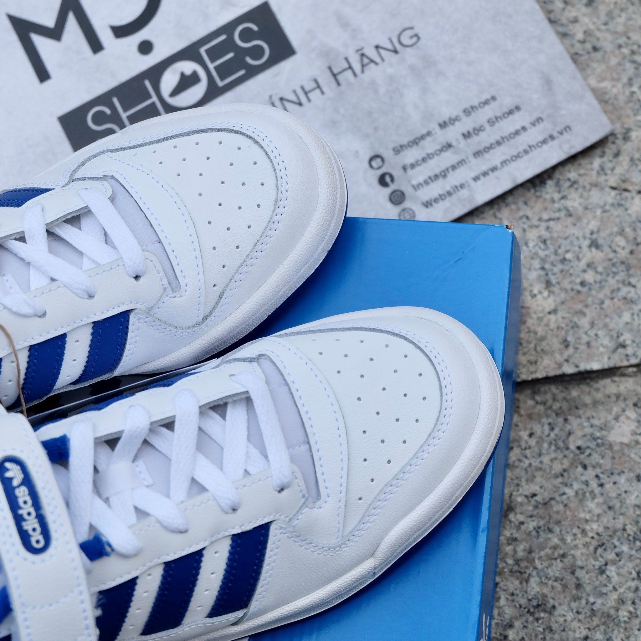 2406 - HÀNG CHÍNH HÃNG - GIÀY ADIDAS FORUM 84 LOW - WHITE ROYAL BLUE - CODE: FY7756