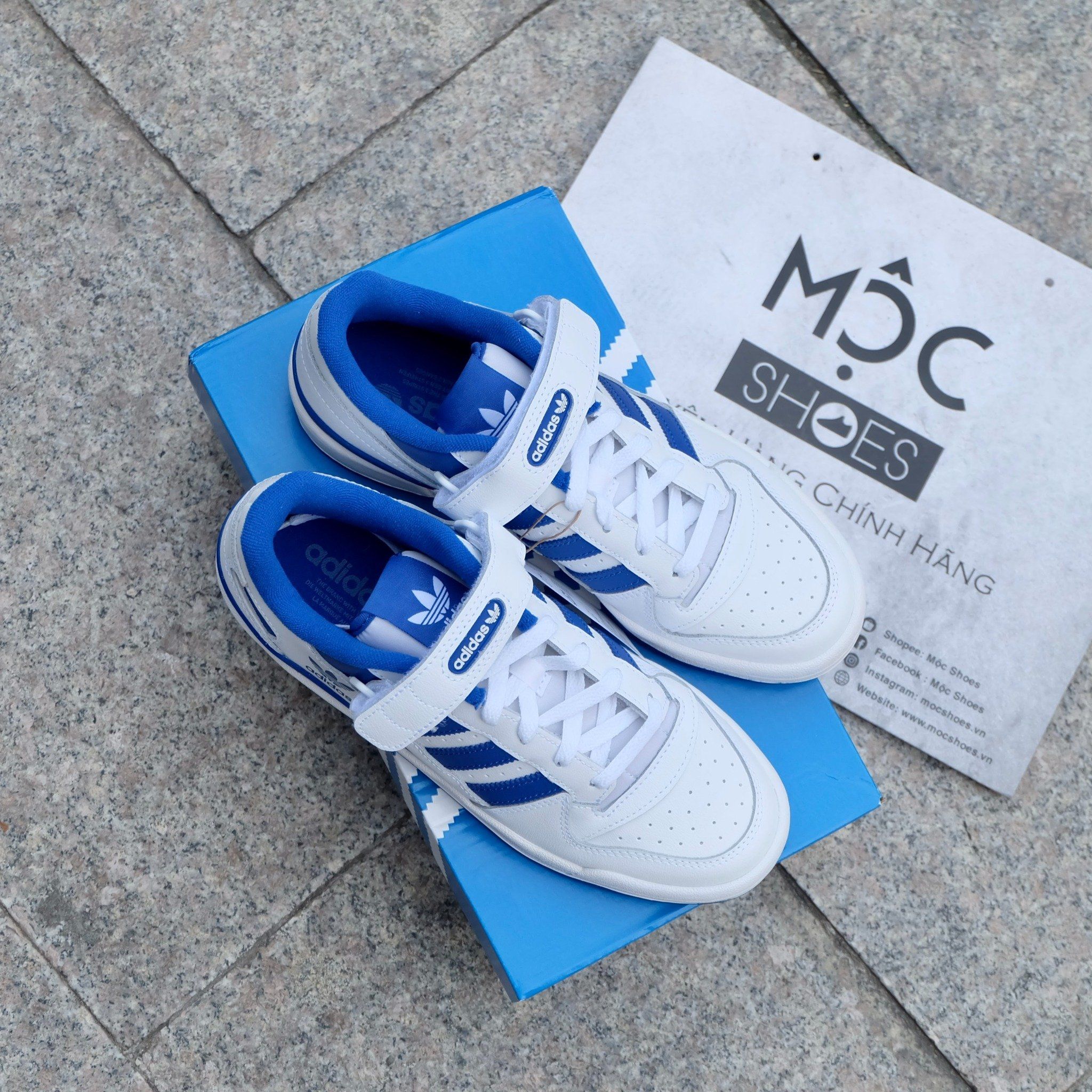 2406 - HÀNG CHÍNH HÃNG - GIÀY ADIDAS FORUM 84 LOW - WHITE ROYAL BLUE - CODE: FY7756