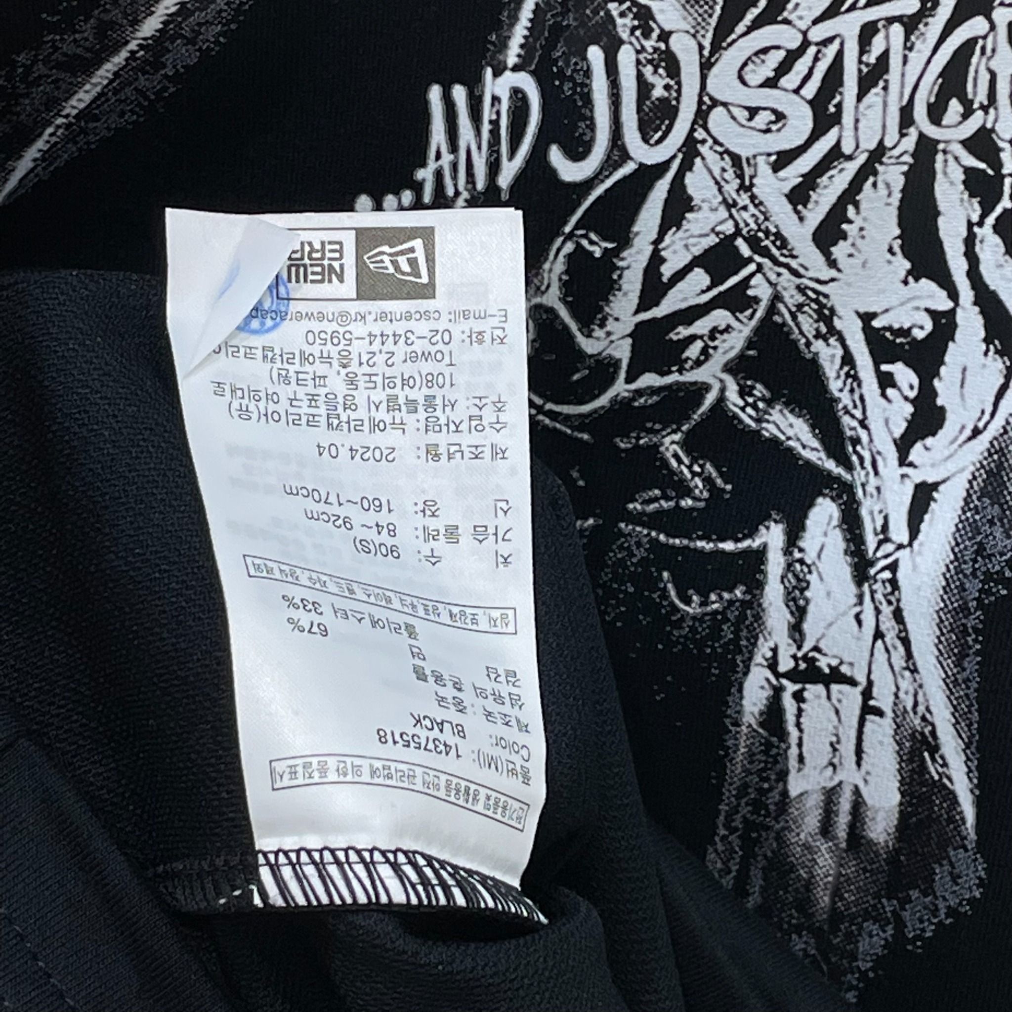 2414 - HÀNG CHÍNH HÃNG - ÁO NEW ERA - Metallica Justice For All - Đen - CODE : 14375517