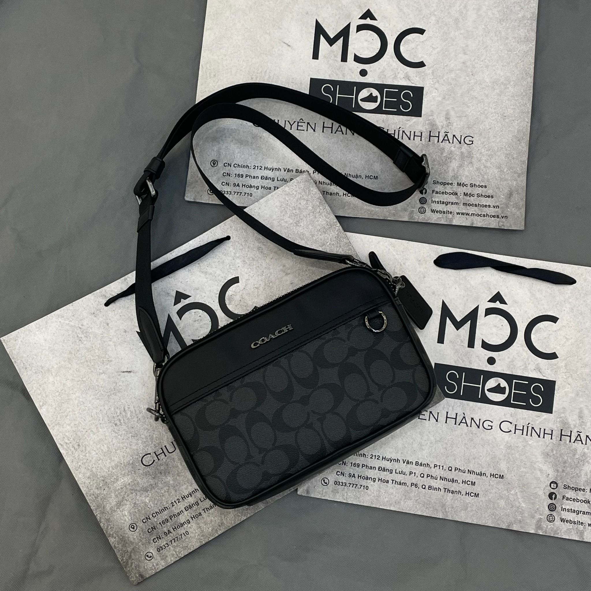 0757 - HÀNG CHÍNH HÃNG - TÚI ĐEO CHÉO COACH - BEST SELLER ĐEN - CODE C4149