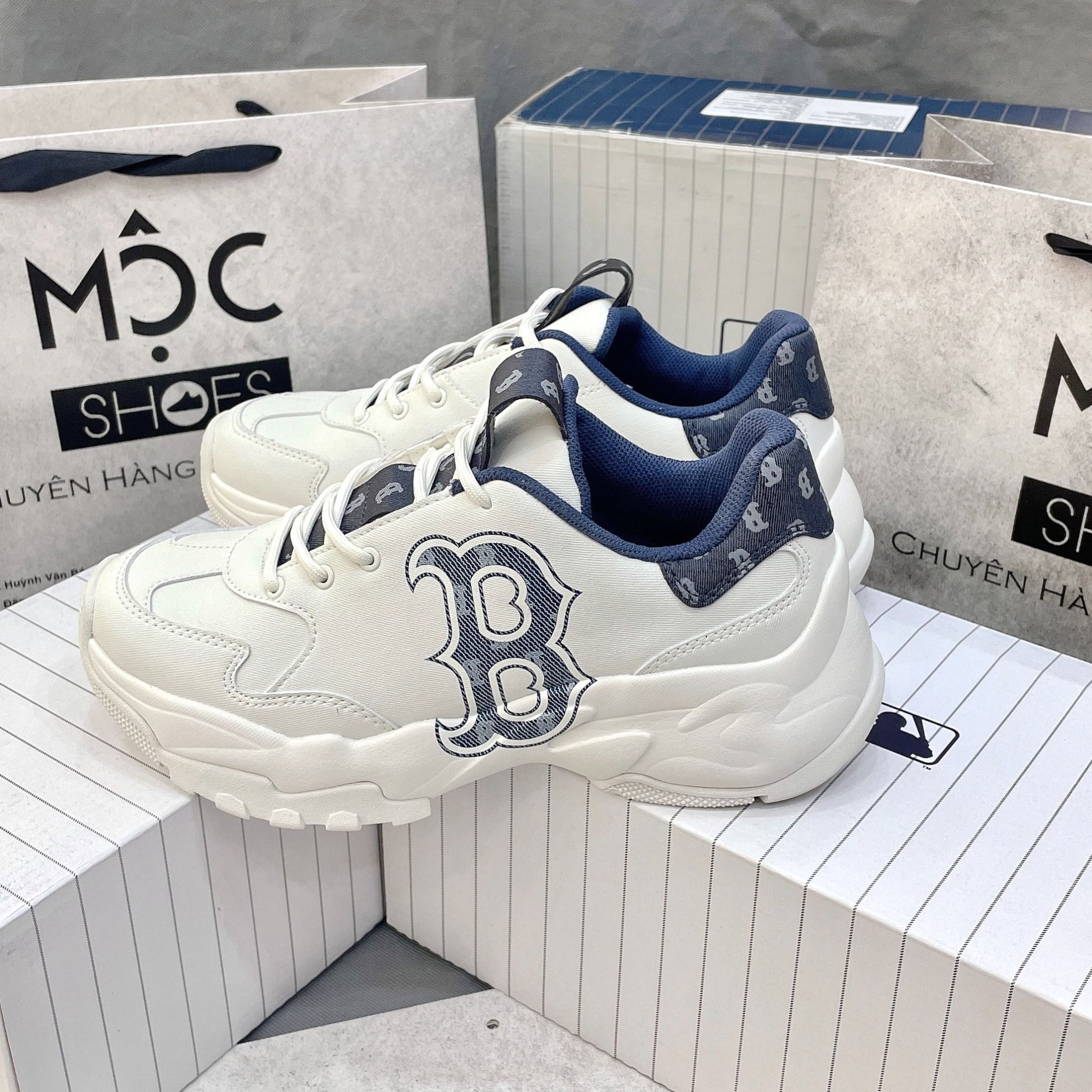 2416 - HÀNG CHÍNH HÃNG - GIÀY MLB CHUNKY BIGBALL B DENIM - FULLBOX
