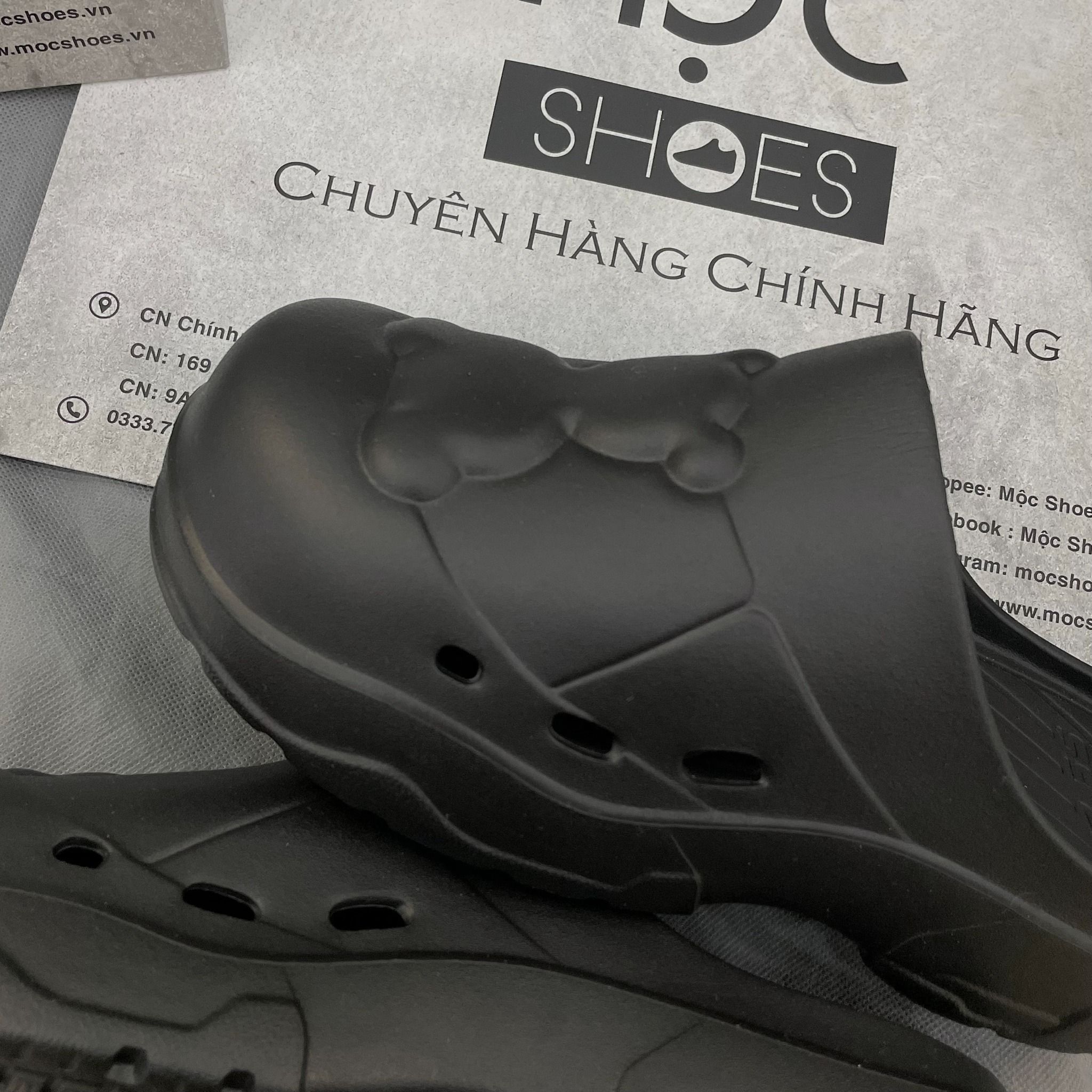 2443 - HÀNG CHÍNH HÃNG - DÉP SỤC 23.65 HÀN QUỐC - CON GẤU - ĐEN - CODE: 50039-B02