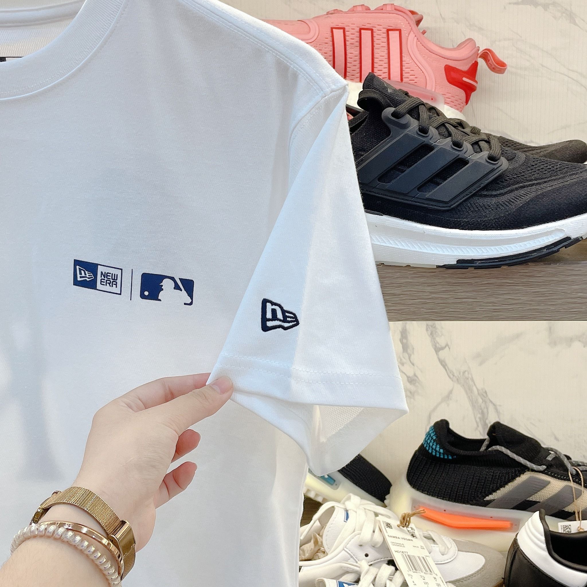 2442 - HÀNG CHÍNH HÃNG HÃNG - ÁO THUN NEW ERA x MLB - BIG LOGO NY - TRẮNG