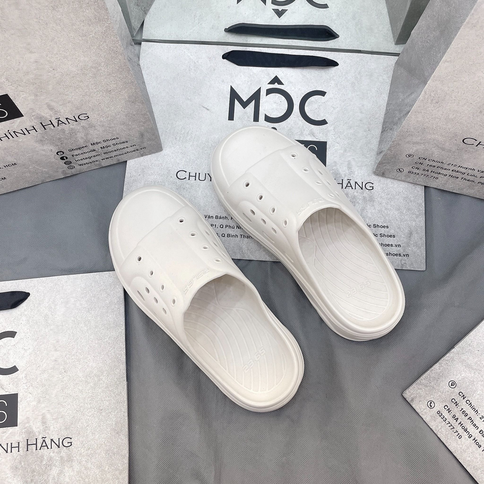 2446 - HÀNG CHÍNH HÃNG - DÉP SỤC 23.65 HÀN QUỐC - QUOKKA-TONG - TRẮNG KEM - CODE: ESAMUGO0012