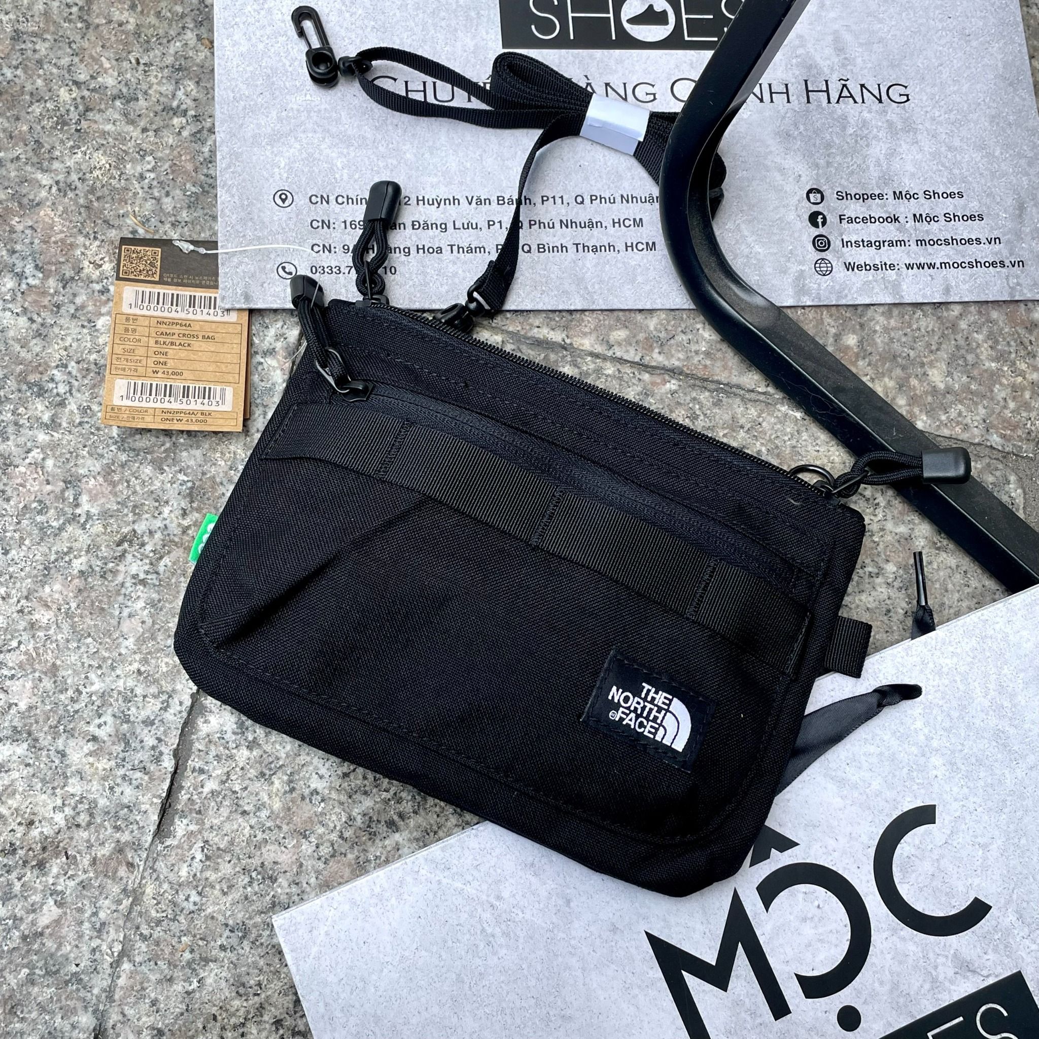 2449 - HÀNG CHÍNH HÃNG - TÚI THE NORTH FACE - LOGO NHỎ - ĐEN - CODE: NN2PP64A