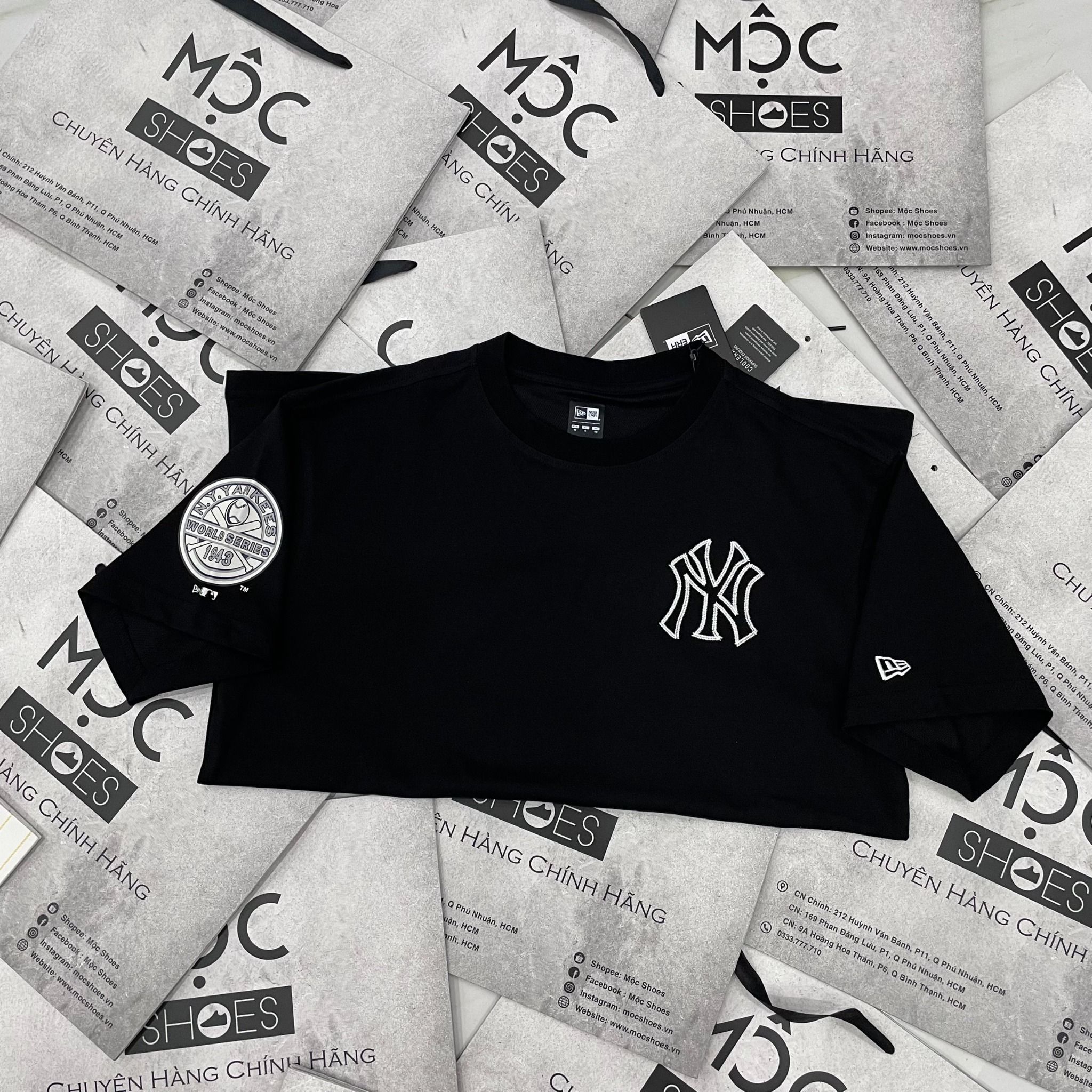 2478 - HÀNG CHÍNH HÃNG - ÁO THUN NEW ERA - NY THÊU REN - ĐEN - CODE: 13732641