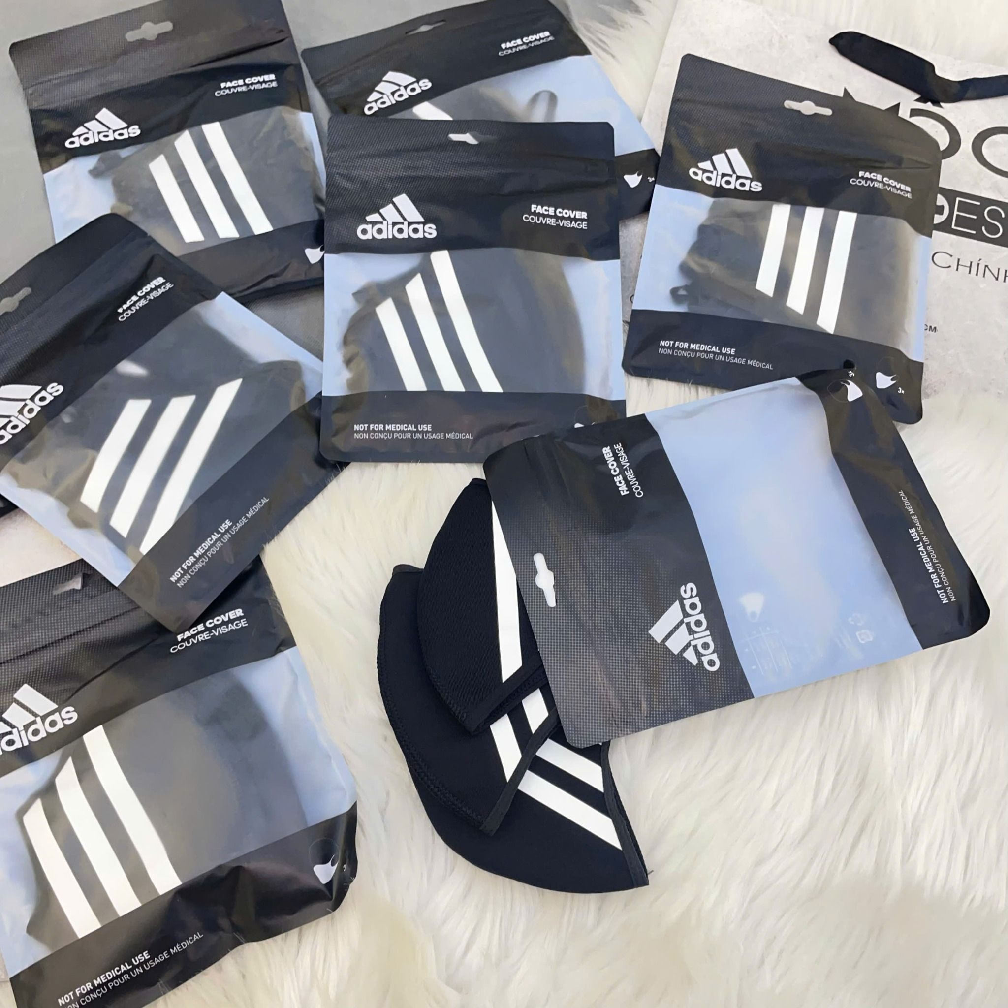 0091 - HÀNG CHÍNH HÃNG - BỘ 3 KHẨU TRANG ADIDAS FACE MASK COVER SIZE M/L - *BLACK* - 2024** - Code: HF7045
