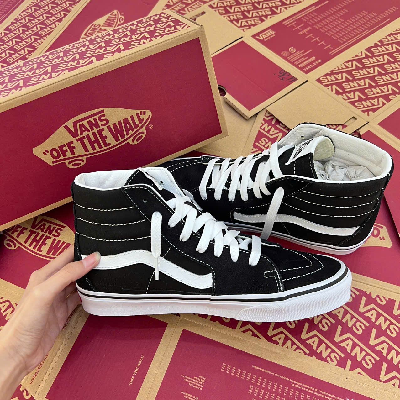 2620 - HÀNG CHÍNH HÃNG - GIÀY VANS SK8-HI - ĐEN/TRẮNG - CODE: VN000D5IB8C