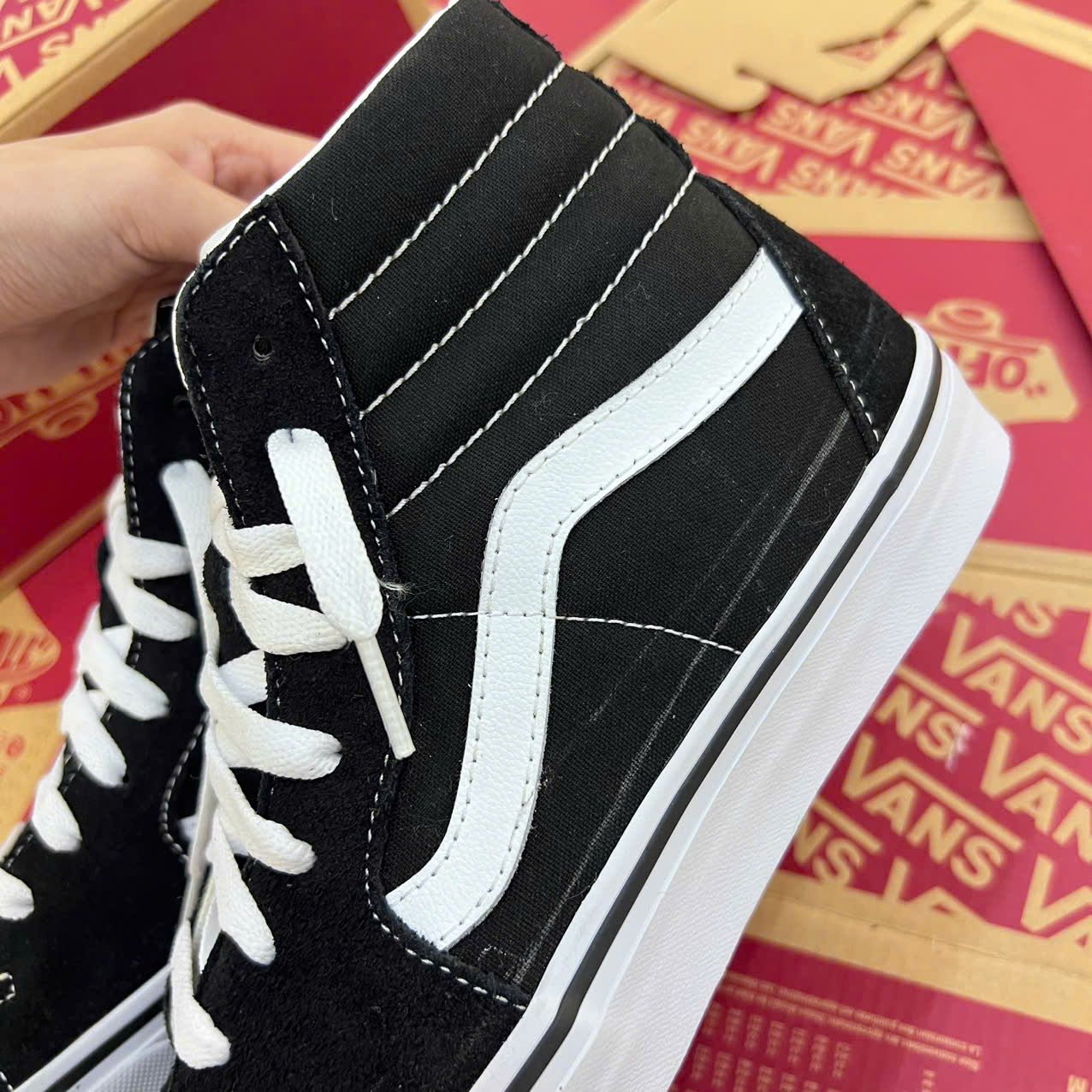 2620 - HÀNG CHÍNH HÃNG - GIÀY VANS SK8-HI - ĐEN/TRẮNG - CODE: VN000D5IB8C