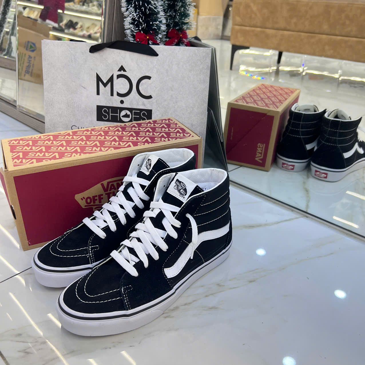 2620 - HÀNG CHÍNH HÃNG - GIÀY VANS SK8-HI - ĐEN/TRẮNG - CODE: VN000D5IB8C