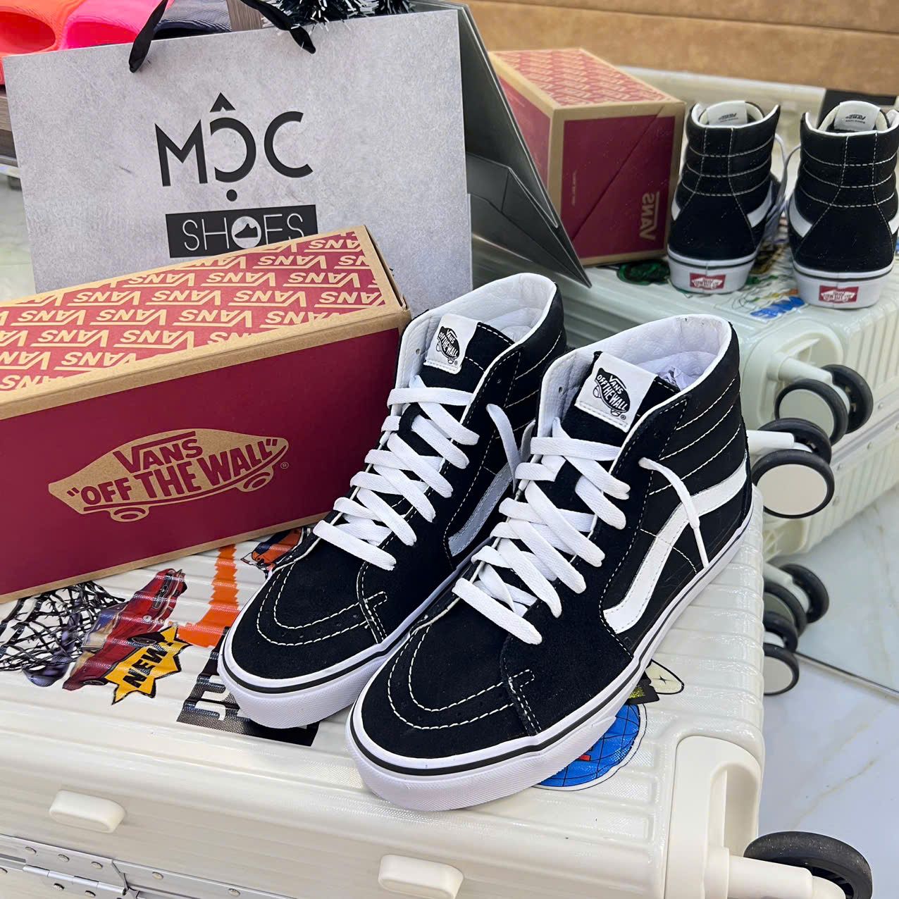 2620 - HÀNG CHÍNH HÃNG - GIÀY VANS SK8-HI - ĐEN/TRẮNG - CODE: VN000D5IB8C