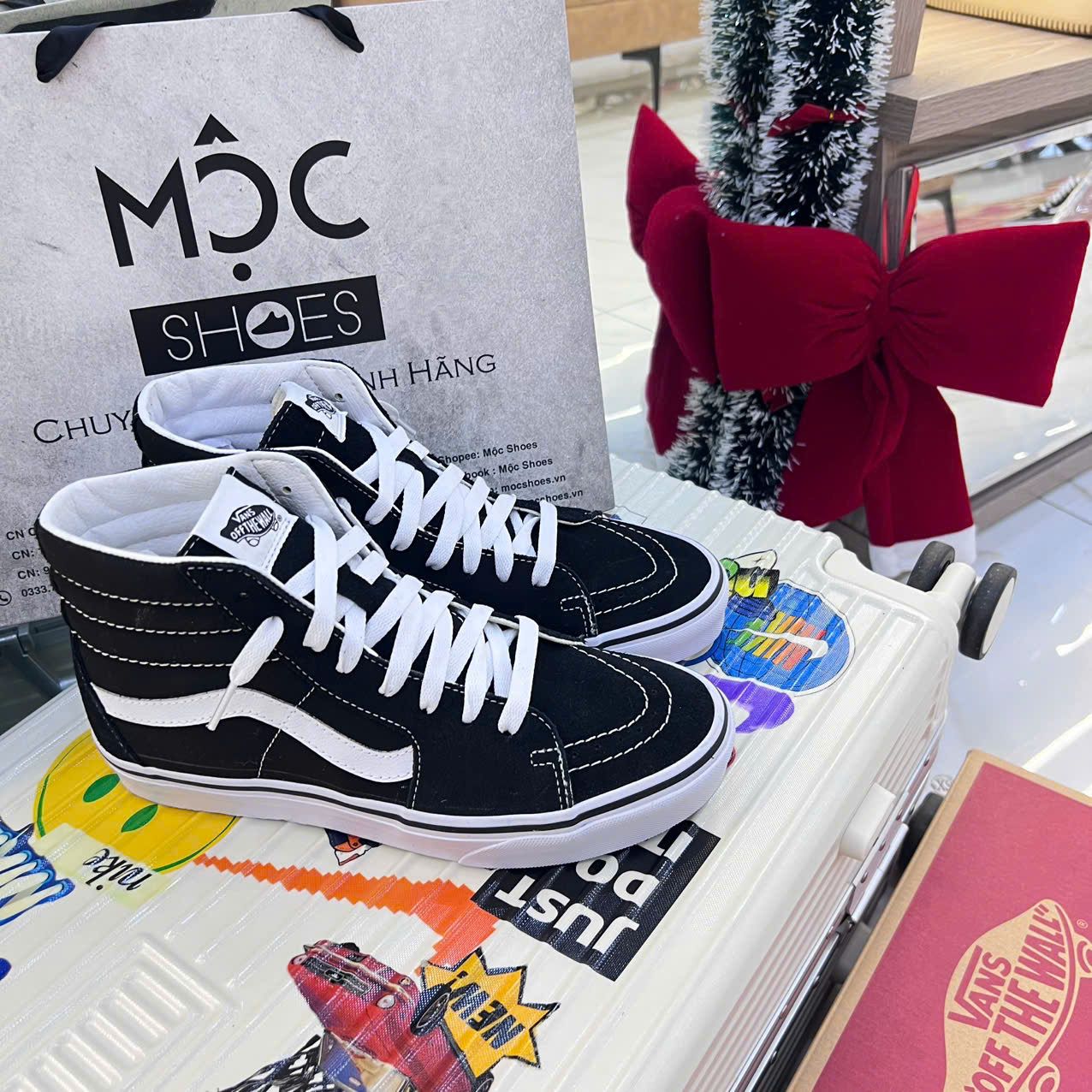 2620 - HÀNG CHÍNH HÃNG - GIÀY VANS SK8-HI - ĐEN/TRẮNG - CODE: VN000D5IB8C