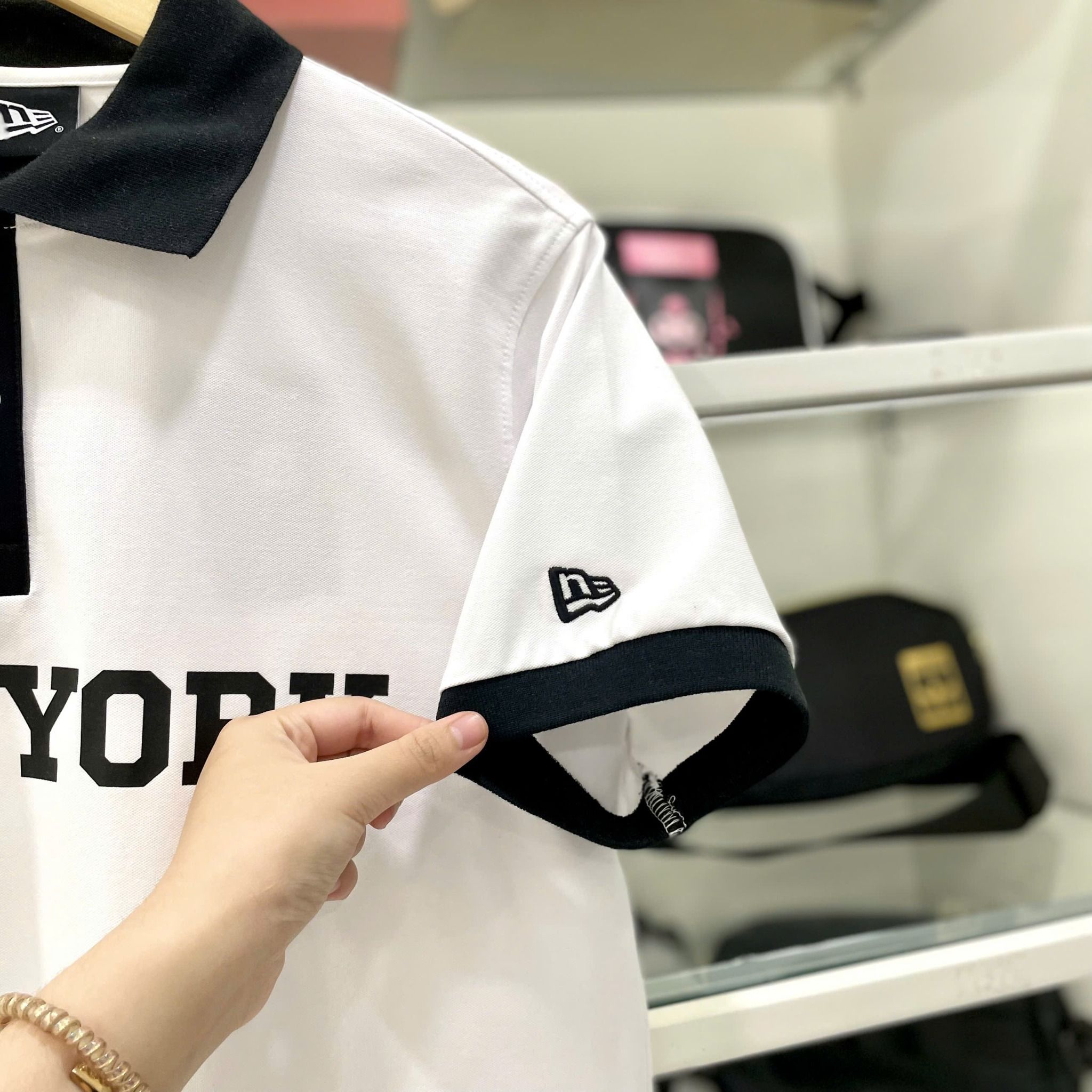 2601 - HÀNG CHÍNH HÃNG - ÁO THUN NEW ERA - POLO NEW YORK - TRẮNG- CODE: 14378132