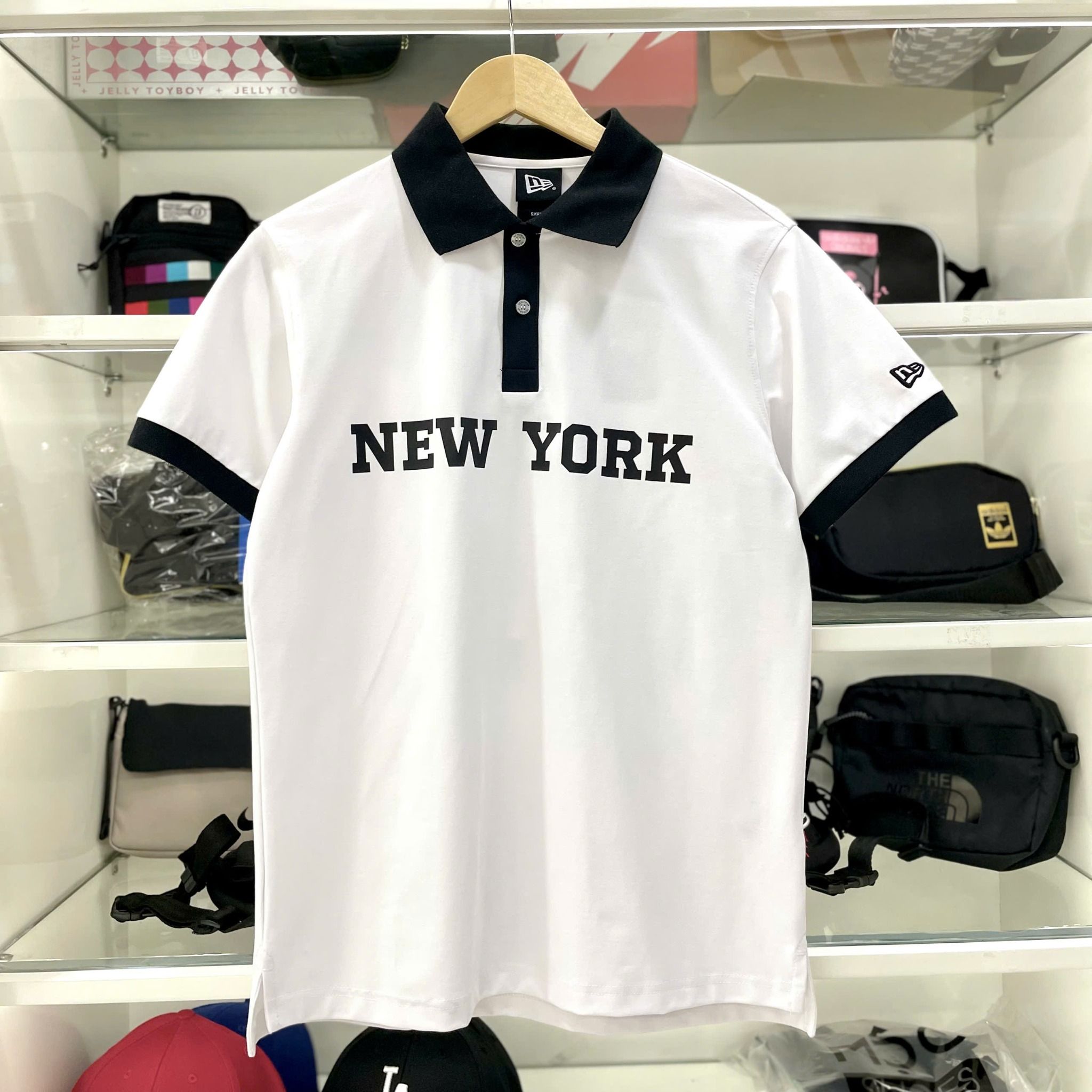 2601 - HÀNG CHÍNH HÃNG - ÁO THUN NEW ERA - POLO NEW YORK - TRẮNG- CODE: 14378132