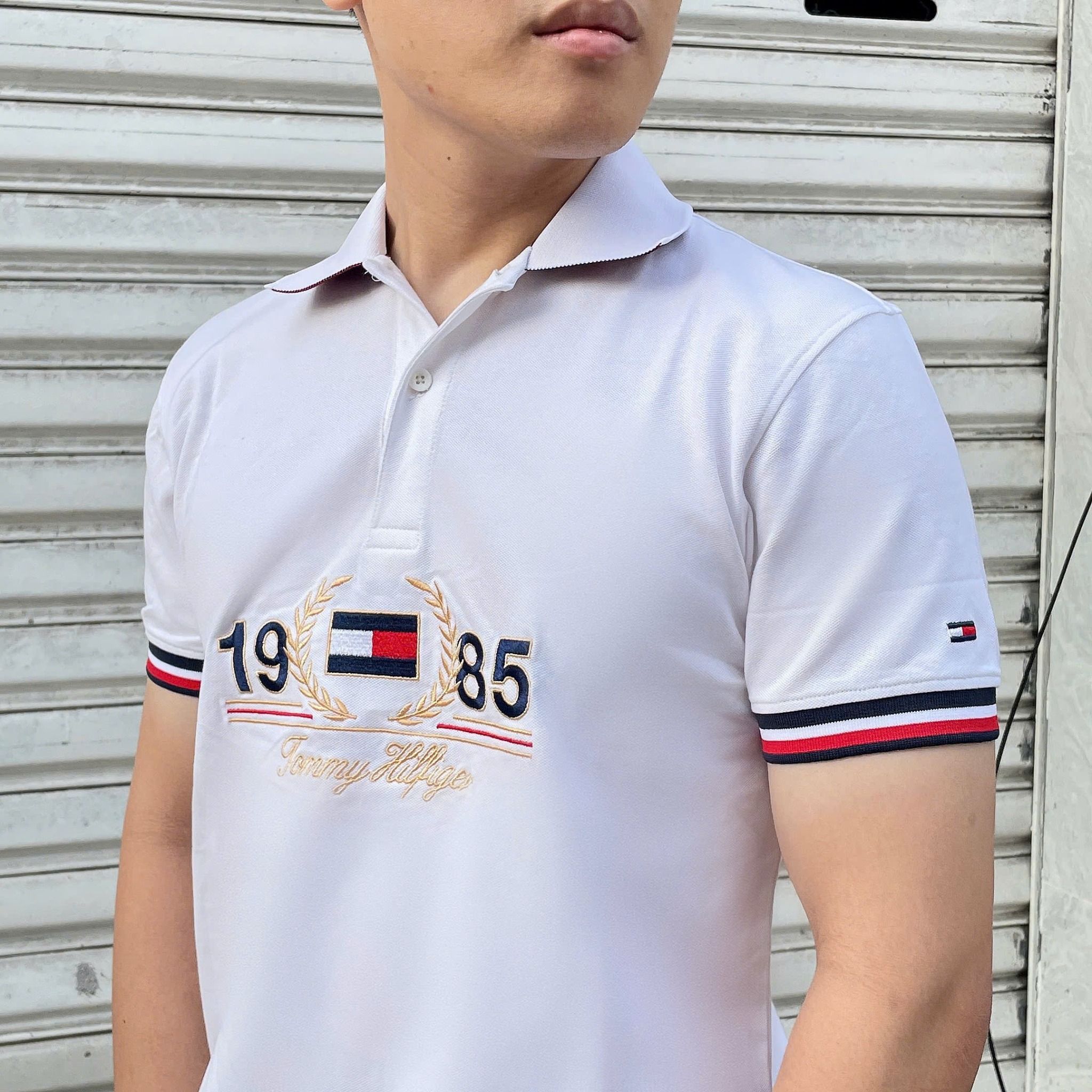 2690 - HÀNG CHÍNH HÃNG - ÁO POLO TOMMY 1985 - TRẮNG