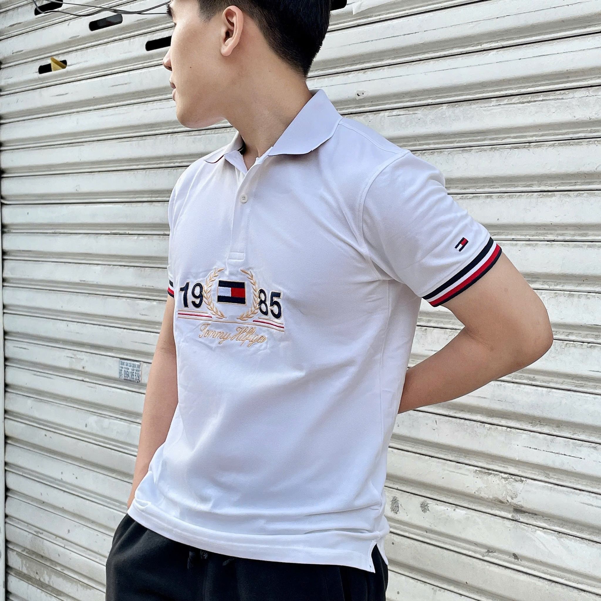 2690 - HÀNG CHÍNH HÃNG - ÁO POLO TOMMY 1985 - TRẮNG