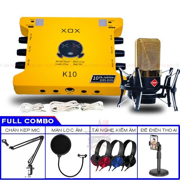 Combo Sound Card K10 Và Micro Thu Âm Y103E