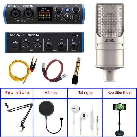  Combo Thu Âm Presonus Studio 24C Và Mic Takstar PC K200 (2nd Gen) 