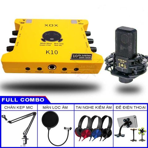  Sound Card XOX K10 10th Bản 2020 Và Micro Thu Âm LGT240 