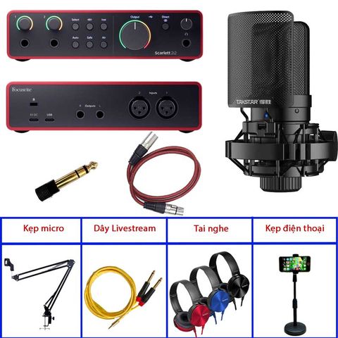  Combo Focusrite 2i2 Gen 4 Và Micro Takstar SM8B (2nd Gen) 