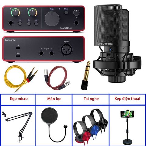  Combo Focusrite Solo Gen 4 Và Micro Takstar SM8B (2nd Gen) 