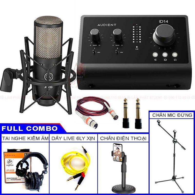 Combo Sound Card Audient iD14 MKII Và Micro AKG P220