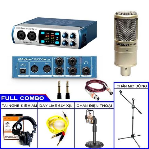  COMBO SOUNDCARD PRESONUS STUDIO 26 Và MICRO PC K200 