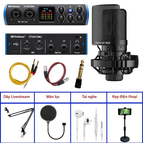  Combo Thu Âm Presonus Studio 24C Và Mic Takstar SM8B (2nd Gen) 