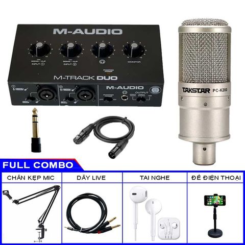 Combo Thu Âm M-Audio M-Track Duo và Micro Takstar PC K200