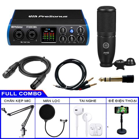  Bộ Sound Card Presonus Studio 24C Và Micro AKG P120 