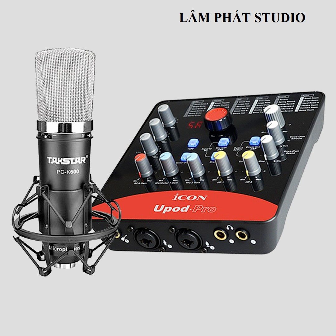 Combo Sound Card Icon Upod Pro Và Micro Takstar PC-K600