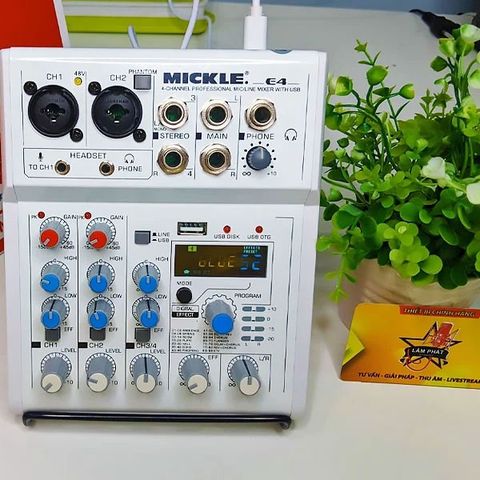  Combo Hát Live Mixer Mickle E4 Và Micro Không Dây Max 56 