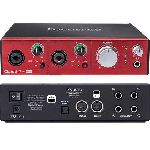  Sound Card Focusrite Clarett 2Pre USB 