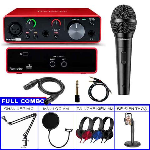 Bộ Sound Card Focusrite Solo Gen 3 Và Mic Technica ATR1300X